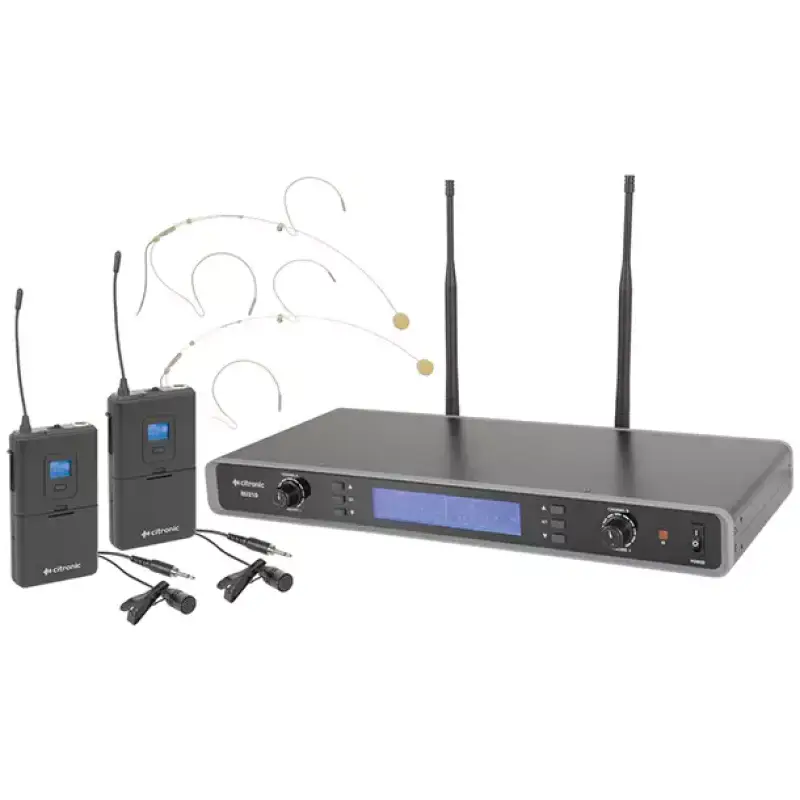 Citronic RU210 - N Dual Lapel Microphone Uhf 863 - 865MHZ