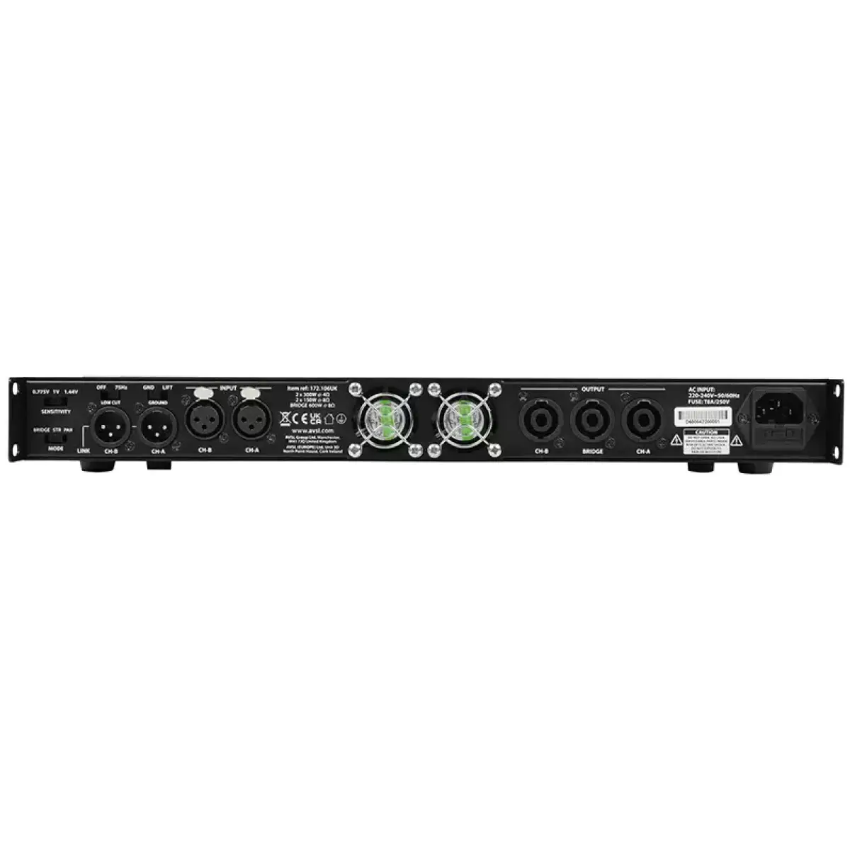 Citronic D600 1U Power Amplifier 2X 300W - Image 2