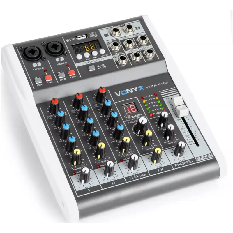 Vonyx - Vmm - K402 Music Mixer WTH DSP/BT/MP3/USB/REC