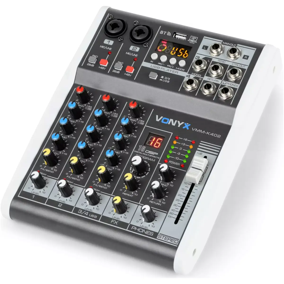 Vonyx - Vmm - K402 Music Mixer WTH DSP/BT/MP3/USB/REC - Image 3