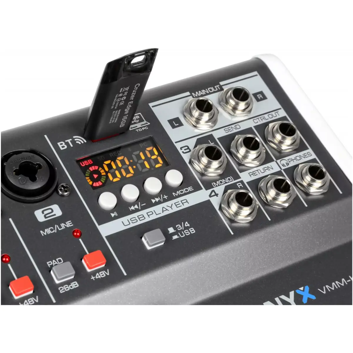 Vonyx - Vmm - K402 Music Mixer WTH DSP/BT/MP3/USB/REC - Image 4