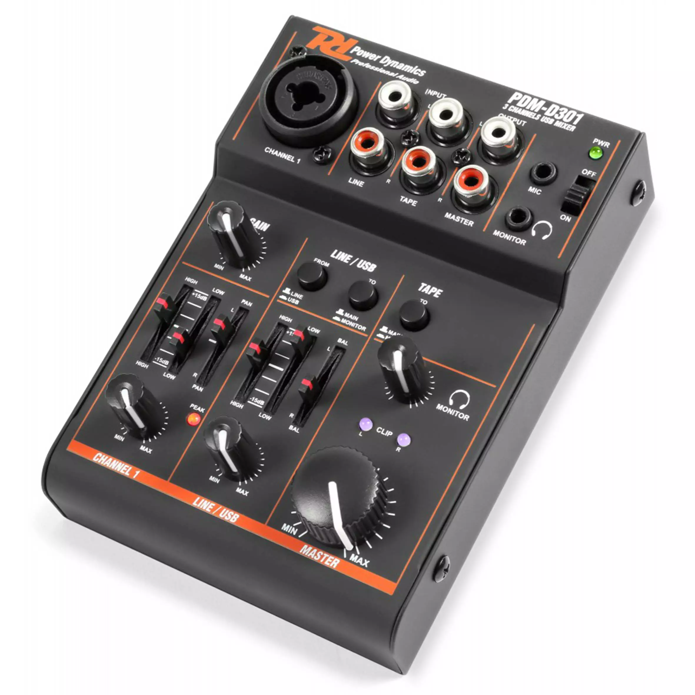 172600PDM_3 Power Dynamics - Pdm - D301 Usb Mixer - Image 1