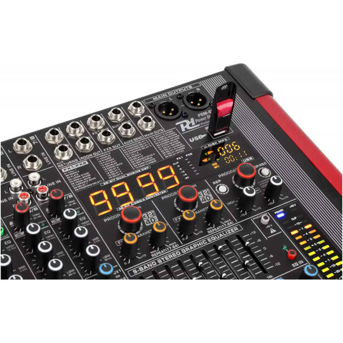 Power Dynamics - Pdm - S804A Powered Stage Mixer With DSP/BT/USB/MP3 - Image 2