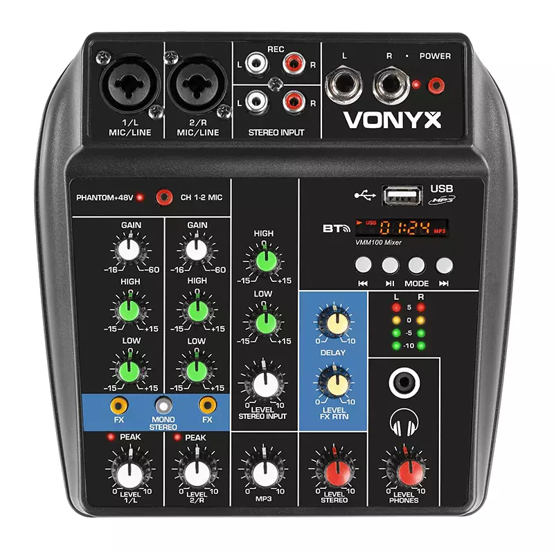 172638VX_1 Vonyx Vmm - 100 MUSIC MIXER 3 - Ch Dsp/bt/usb - Image 1