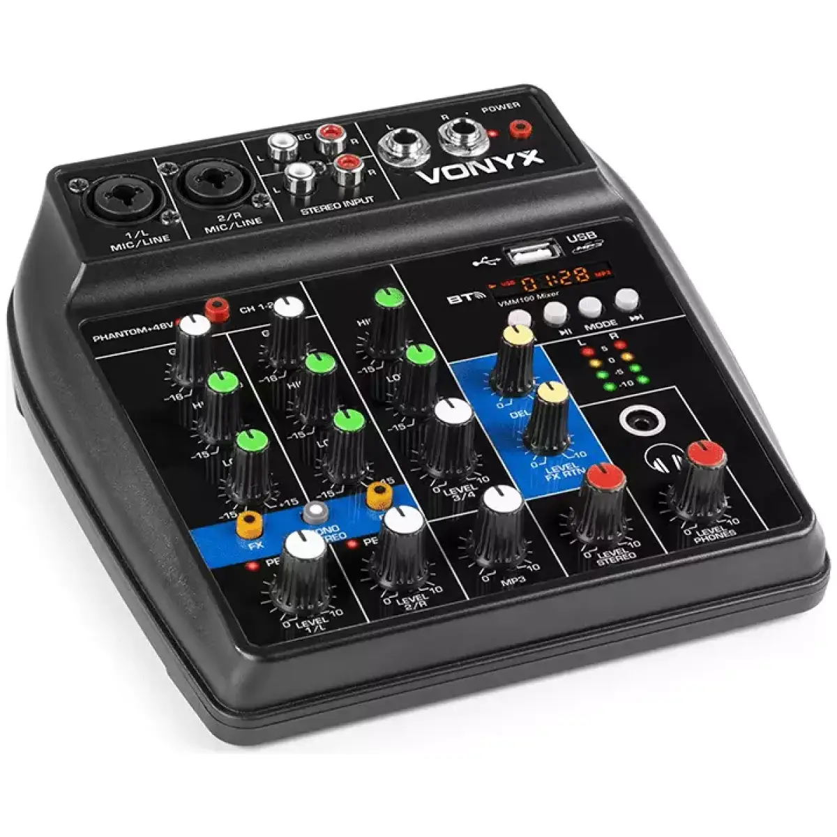 Vonyx Vmm - 100 MUSIC MIXER 3 - Ch Dsp/bt/usb - Image 2