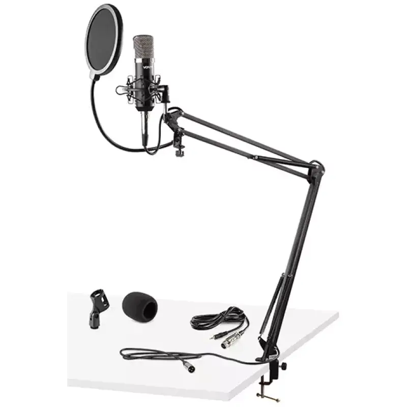Vonyx - CMS400 Studio Set Condenser Microphone With Stand And Pop Filter