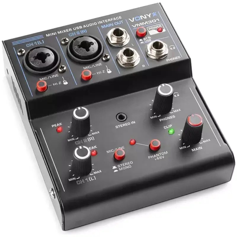 Vonyx - VMM301 3CH Music Mixer Bt/usb Interface