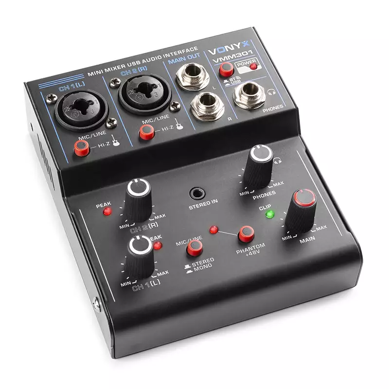 173642VX_1 Vonyx - VMM301 3CH Music Mixer Bt/usb Interface - Image 1