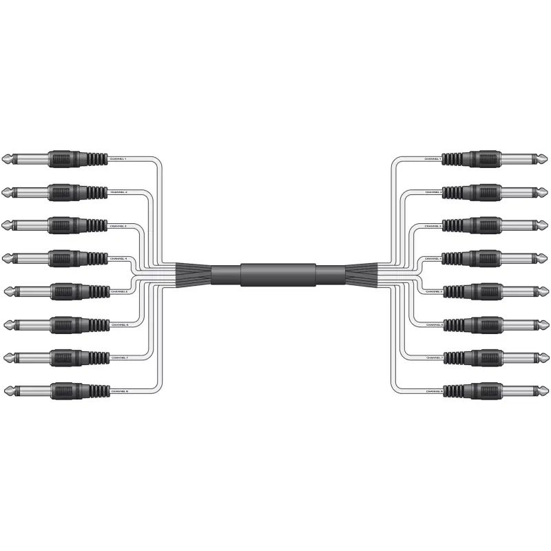 Chord - 8 Way Wiring - 6.3MM Mono Jack