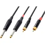 Pdc CX74 - 3 Signal Lead 2X 6.3MM Mono Male - 2X Rca Male 3M