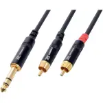 Pdc CX84 - 3 Signal Lead 6.3MM Stereo Male - 2X Rca Male 3M