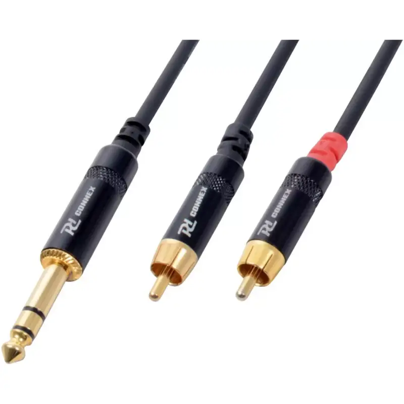 Pdc CX84 - 3 Signal Lead 6.3MM Stereo Male - 2X Rca Male 3M