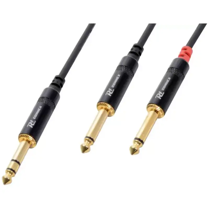 Pdc CX76 - 1 Signal Lead 6.3MM Stereo Male - 2X 6.3MM Mono Male 1.5M