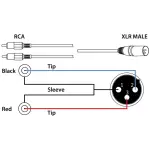 Pdc CX58 - 3 Signal Lead Xlr Male - 2X Rca Male 3M - Image 2