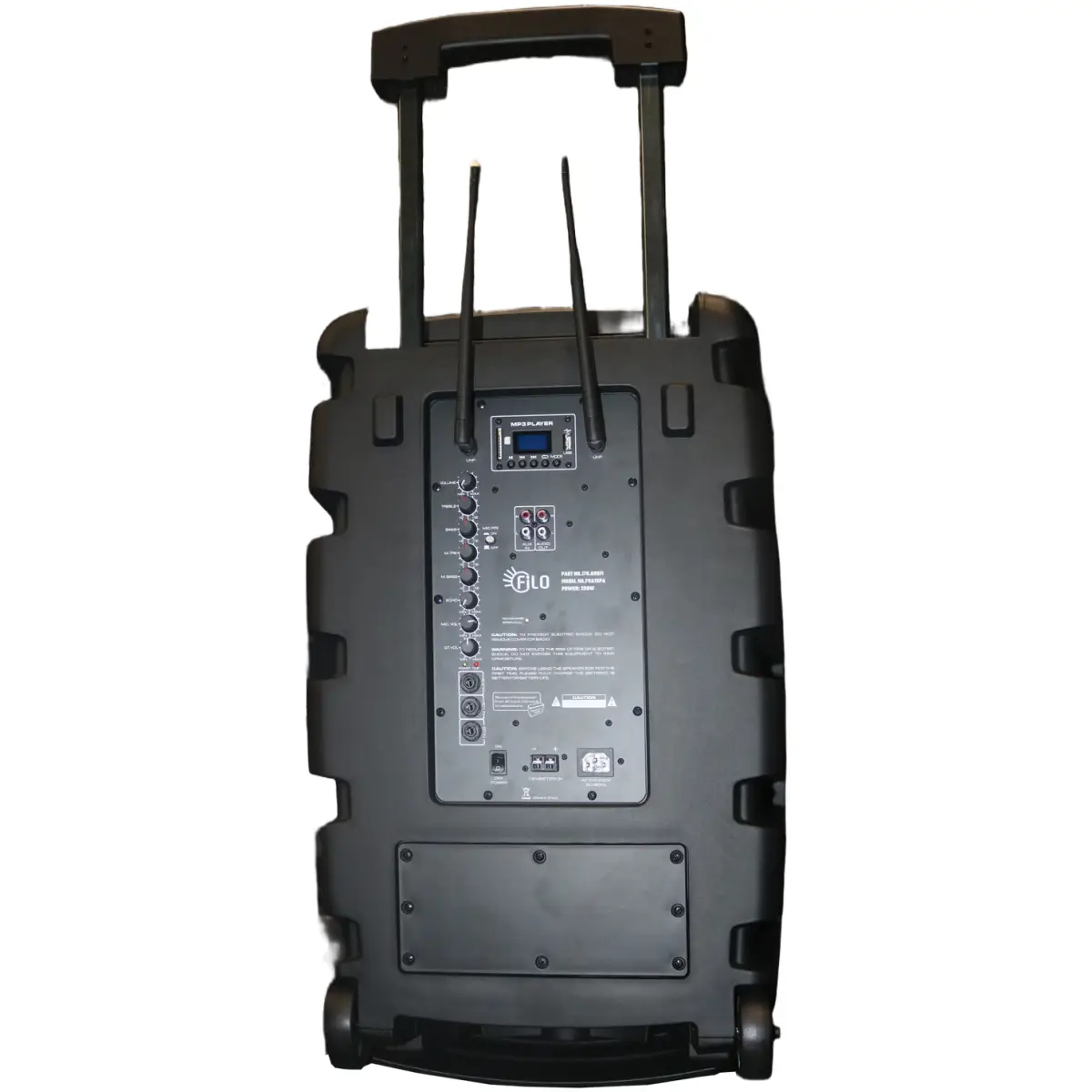 FILO FDA15PA PORTABLE PA 2x UHF MICS/MP3/USB/SD/FM/BT 15INCH - Image 2