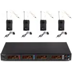 Power Dynamics PD504B Quad Lapel Microphone Uhf