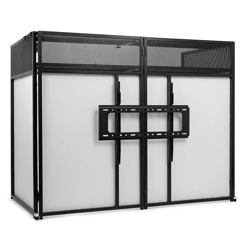 180092VX_1 Vonyx - DB6 PRO DJ BOOTH WITH TV BRACKET 32" - 65" - Image 1