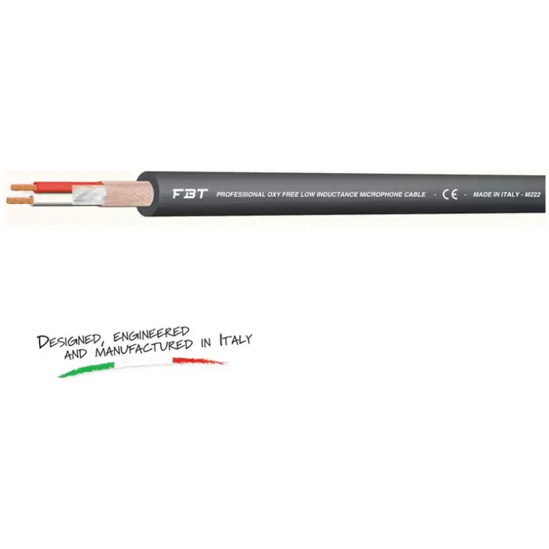 FBT M222 Microphone Cable 2Core+Screen Black 100M