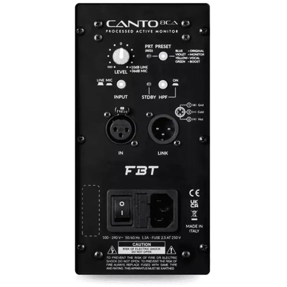 Fbt - CANTO8CAB 8IN Active Speaker 200W + 100W Rms Black - Image 3