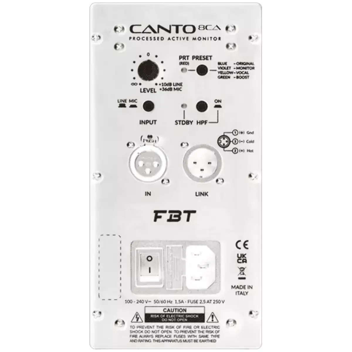 Fbt - CANTO8CAW 8IN Active Speaker 200W + 100W Rms White - Image 5