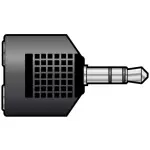 Tva Adaptor 3.5MM Stereo Male To 2X 6.3MM Stereo Female