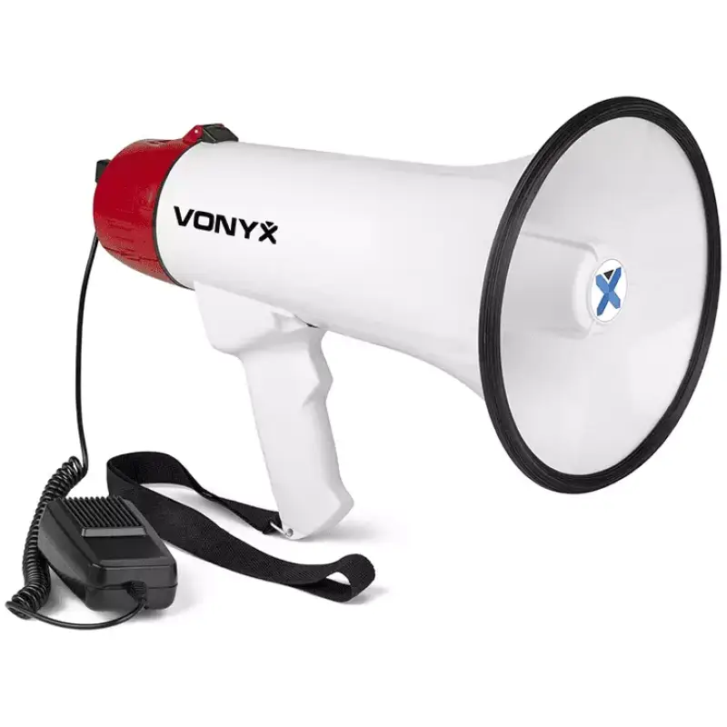 Vonyx MEG045 Megaphone 45W With Record Siren Usb Bt Battery
