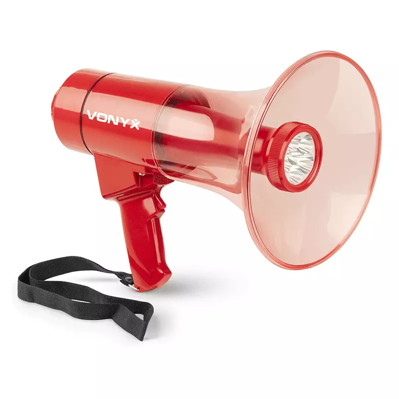 952011VX_1 Vonyx MEG050IP Megaphone 50W With Record Siren Usb Bt IPX4 - Image 1