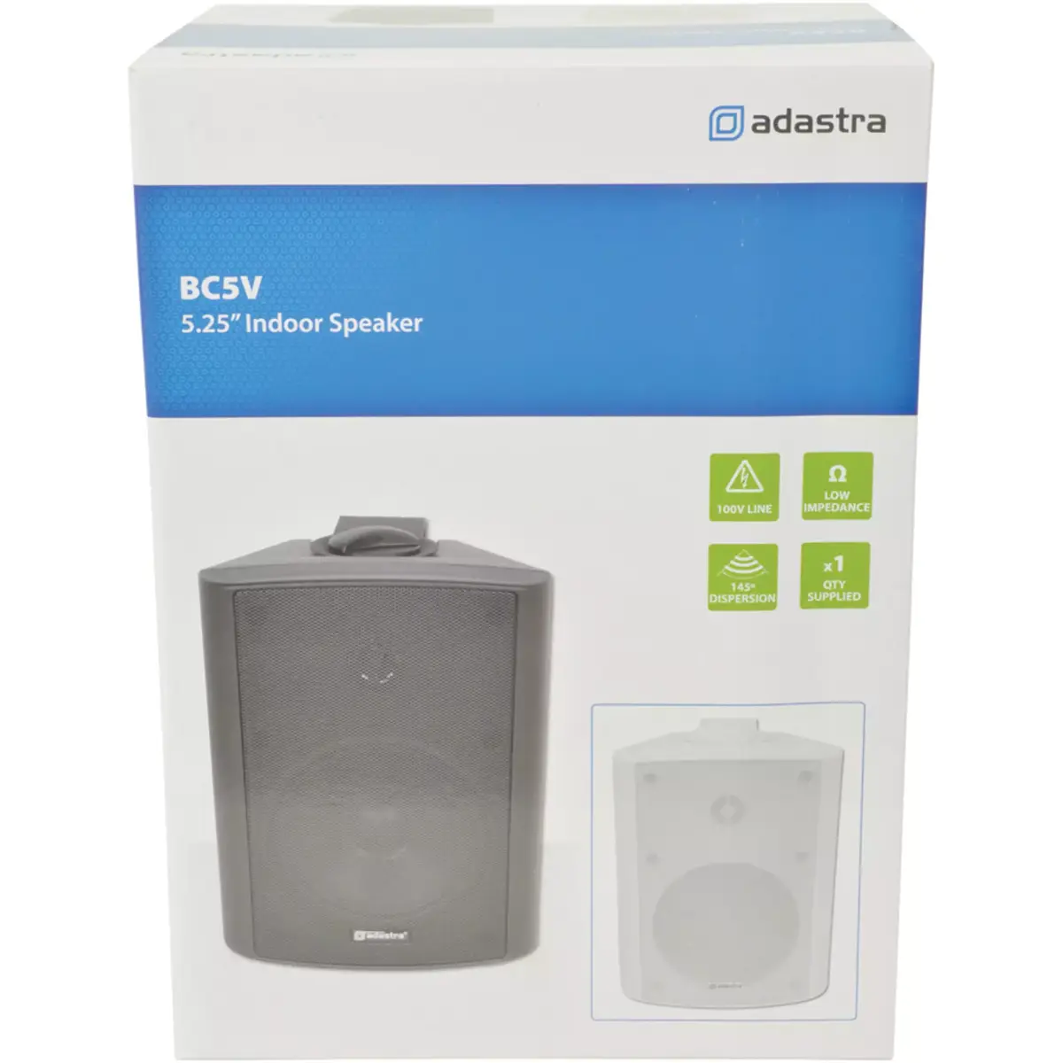 Adastra BC5VB Passive Wall Mount Speaker 5.25IN Black 45W 100V - Image 5