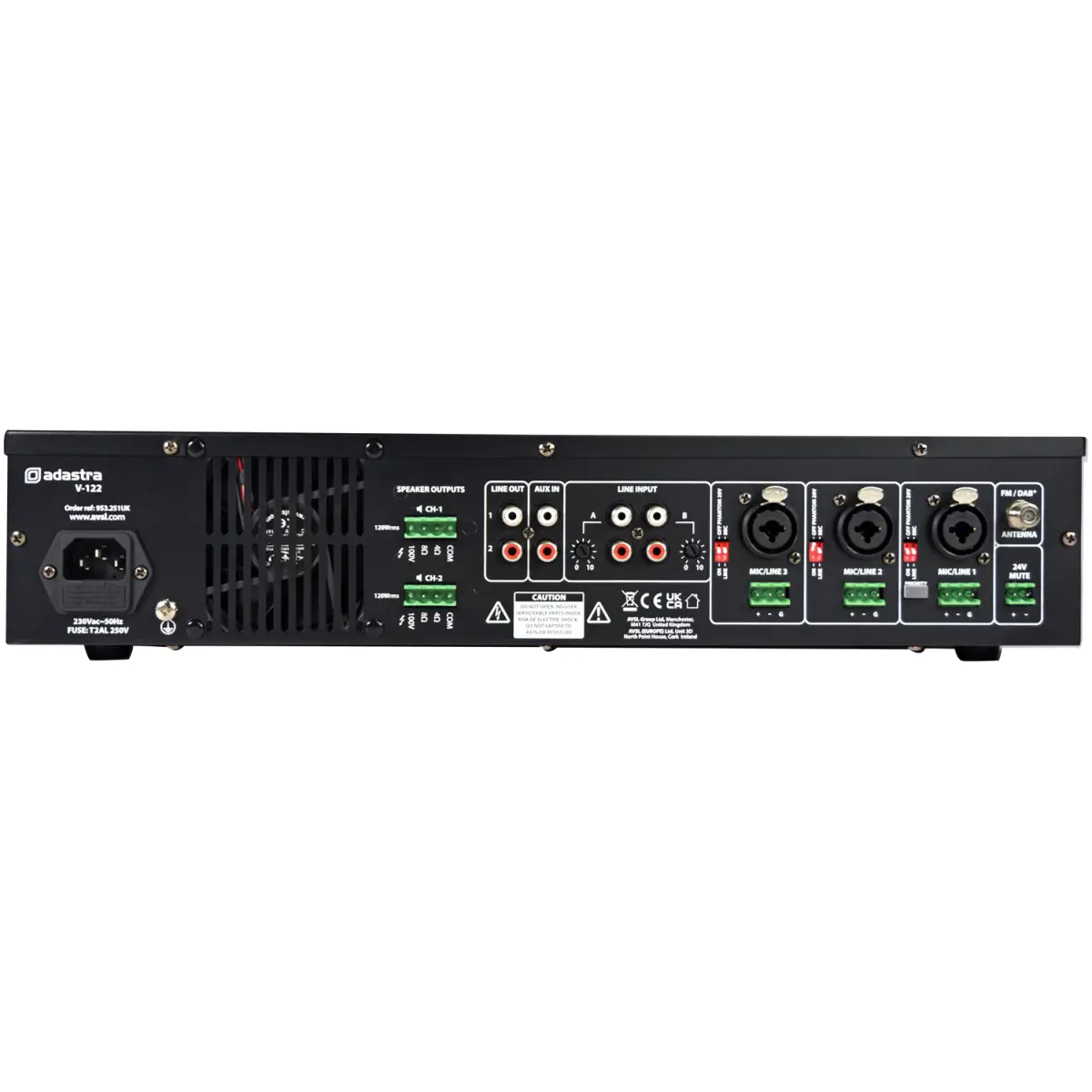 Adastra V - 122 100V MIXER AMPLIFIER 2X 120W USB/BT/FM/DAB+ - Image 2