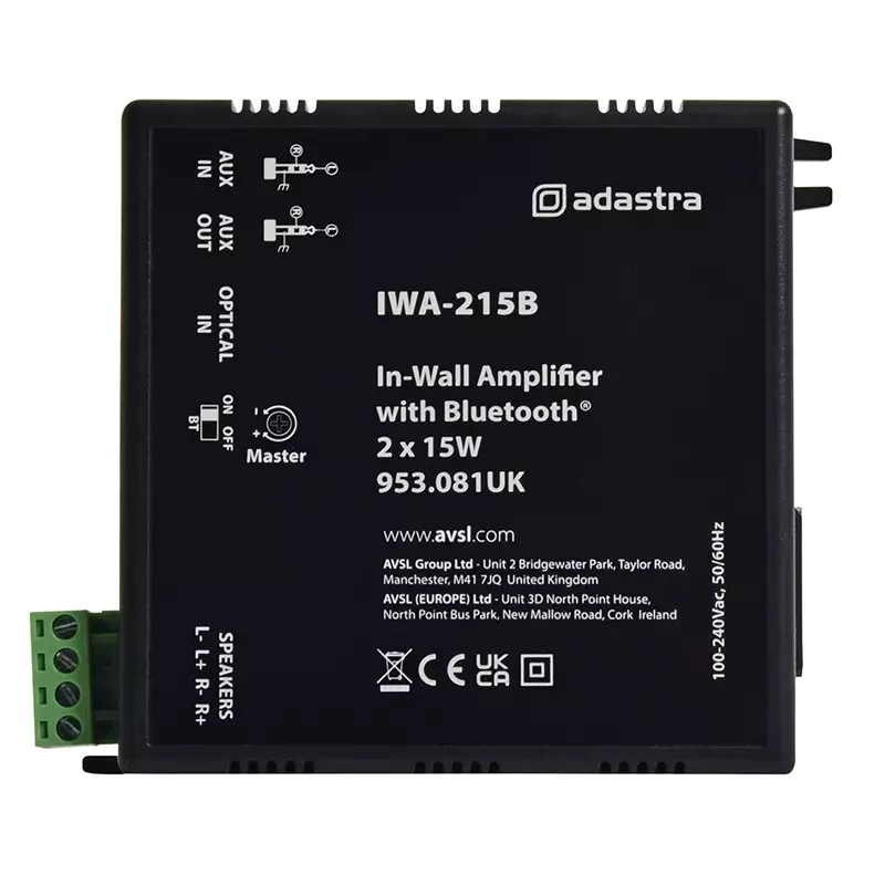 953081AD_1 Adastra IWA215B In - Wall Amplifier 2X 15W - Image 1