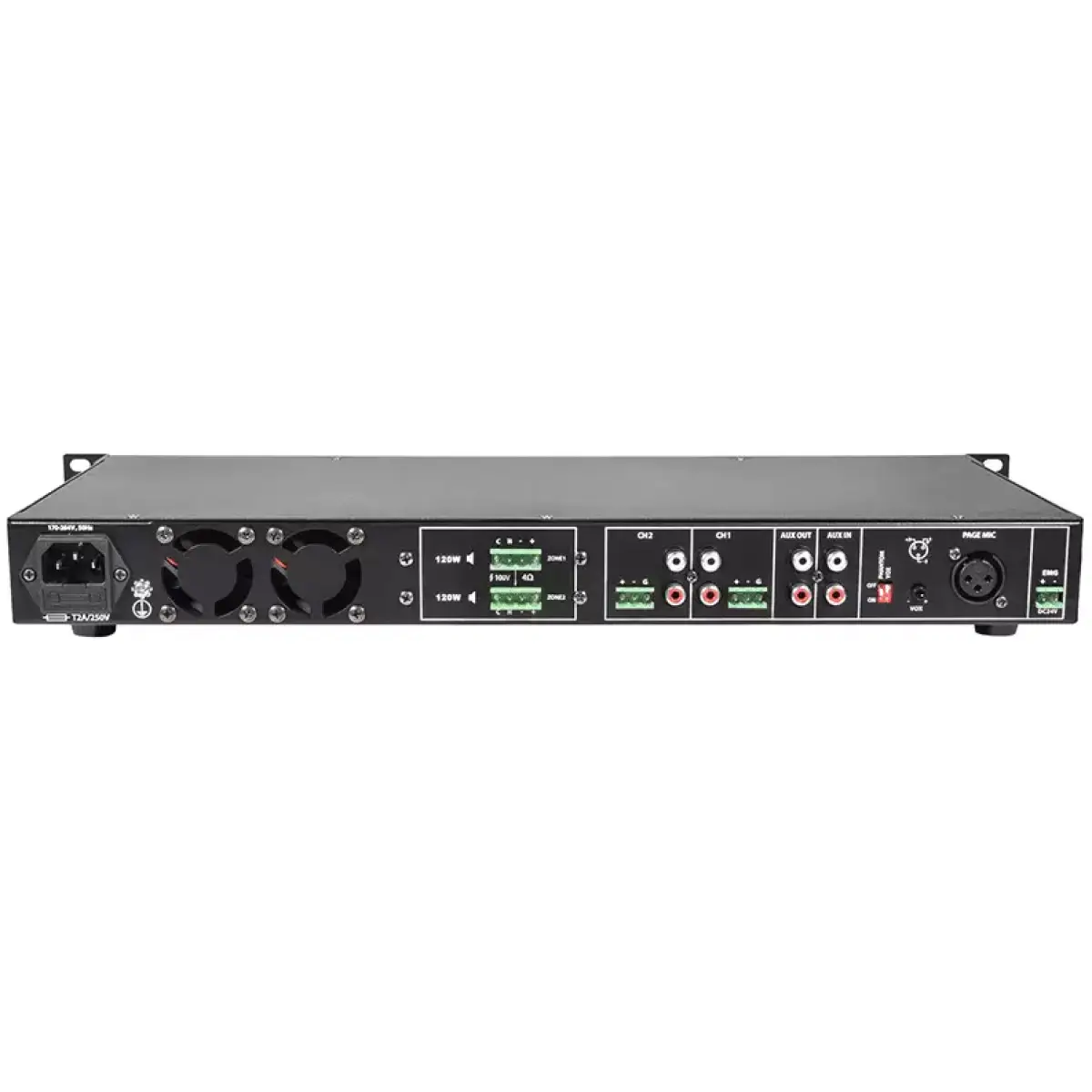 ADASTRA RMS1202 100V MIXER SLAVE AMPLIFIER 2X 120W 2 ZONE - Image 4