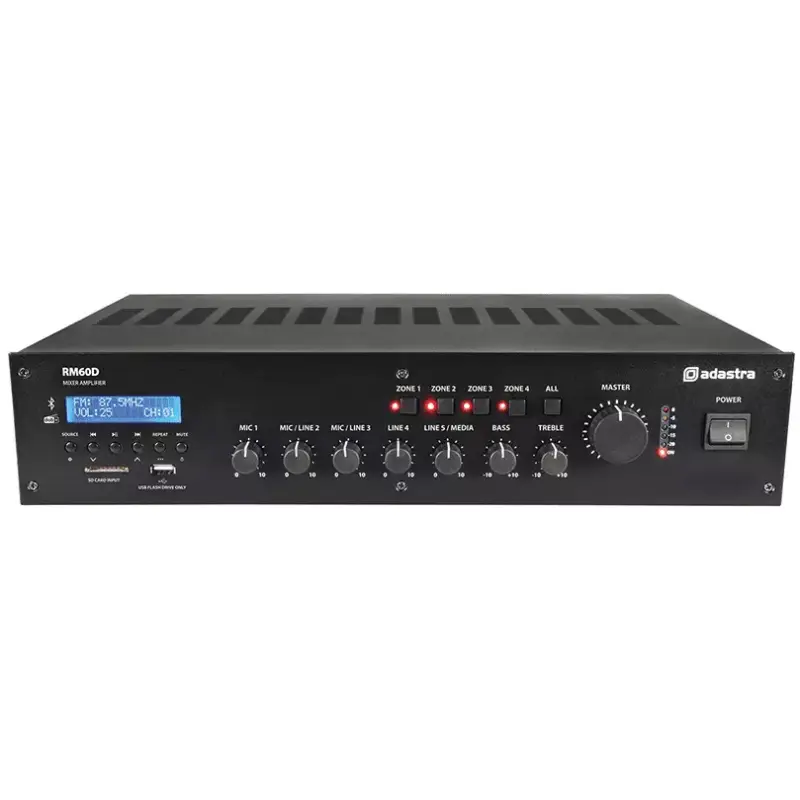 Adastra RM60D 100V Mixer Amplifier 60W Usb/bt/fm/dab+