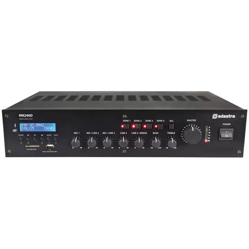 Adastra RM240D 100V Mixer Amplifier 240W Usb/bt/fm/dab+