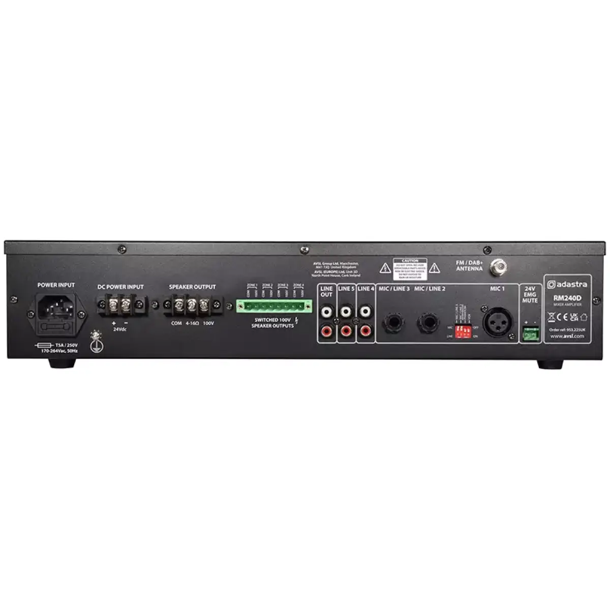 Adastra RM240D 100V Mixer Amplifier 240W Usb/bt/fm/dab+ - Image 2