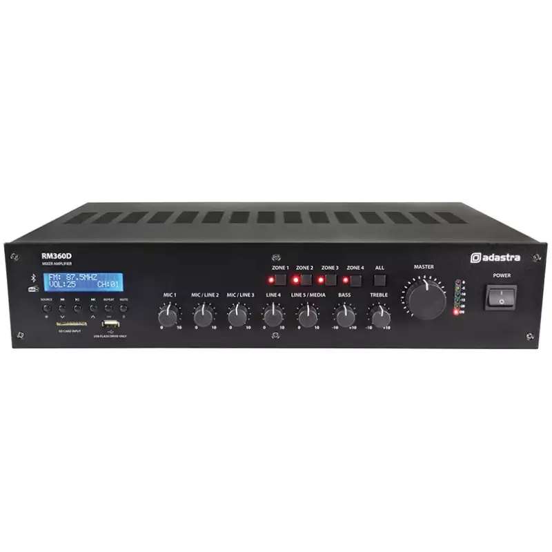 Adastra RM360D 100V Mixer Amplifier 360W Usb/bt/fm/dab+