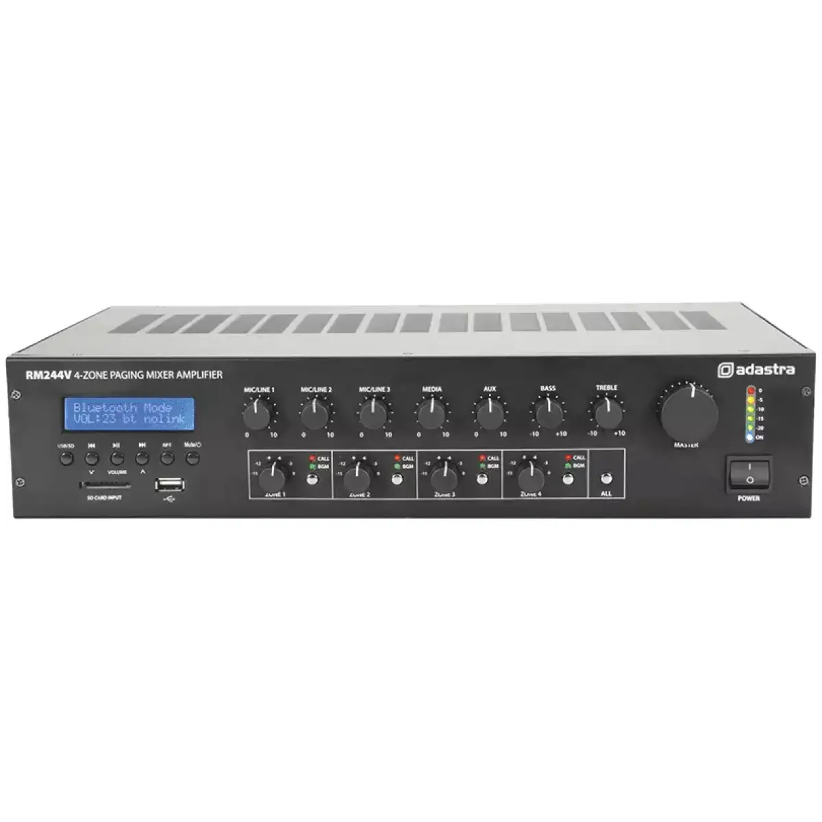 ADASTRA RM244V PAGING MIXER - AMPLIFIER USB/SD/FM/BT 100V 240W 4 ZONE - Image 2