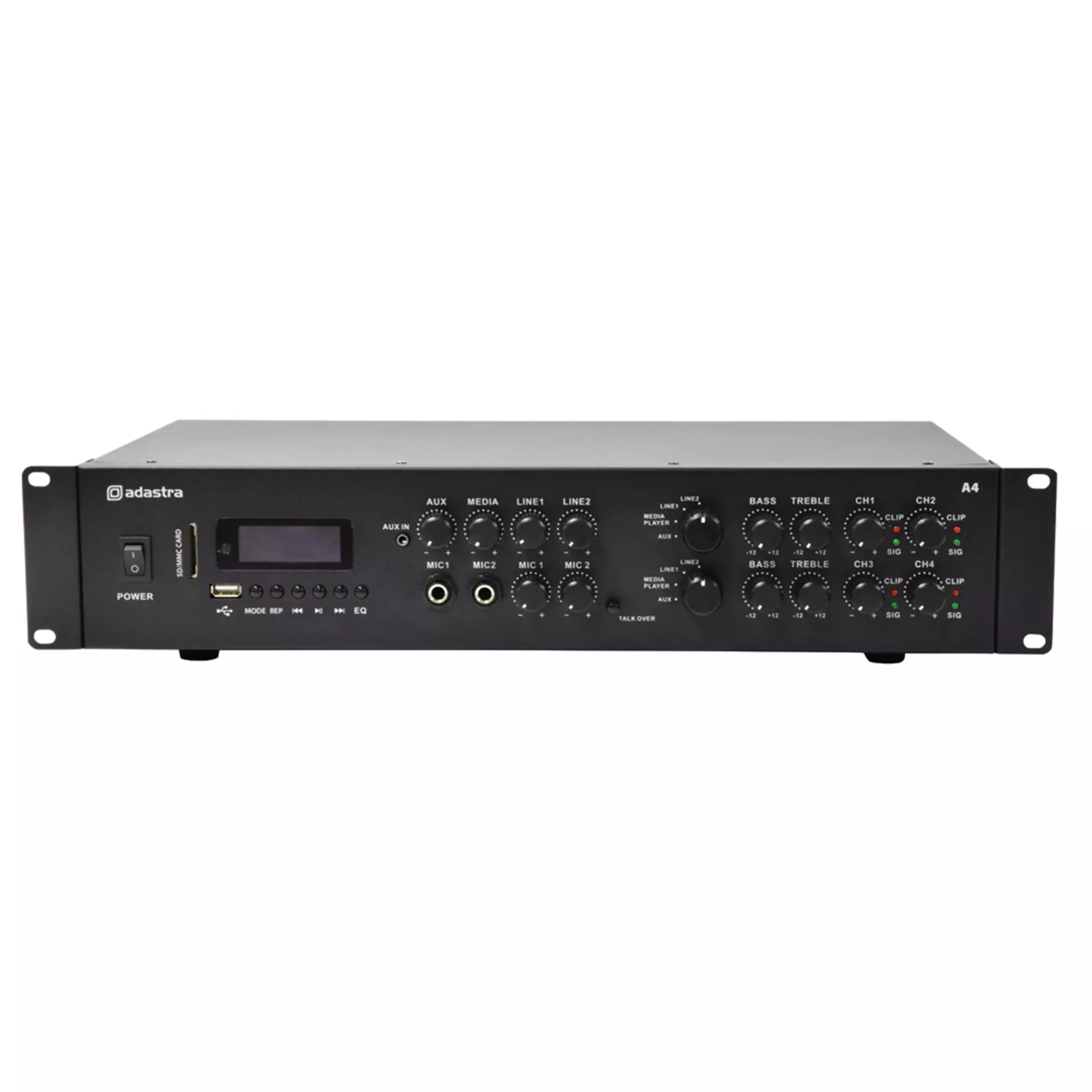 953404AD_1 Adastra A4 2U Mixer Amplifier 4X 200W - Image 1