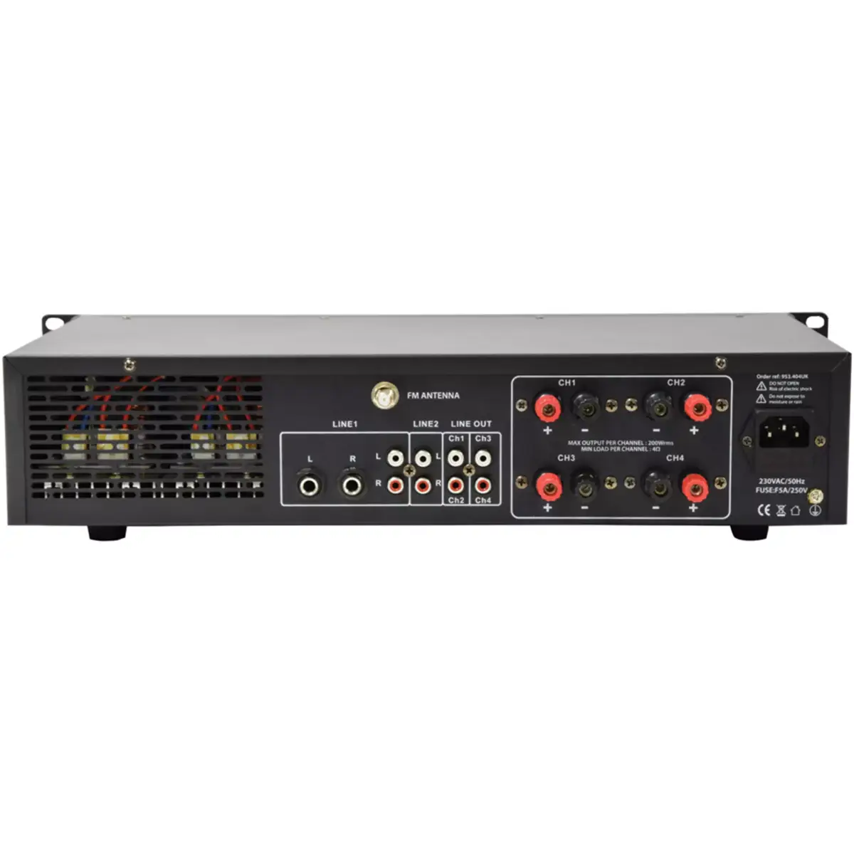 Adastra A4 2U Mixer Amplifier 4X 200W - Image 2