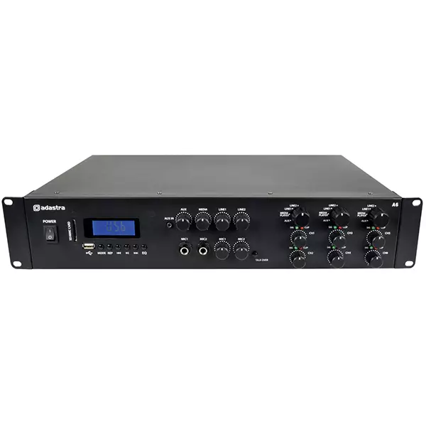953406AD_1 Adastra A6 2U Mixer Amplifier 6X 200W - Image 1