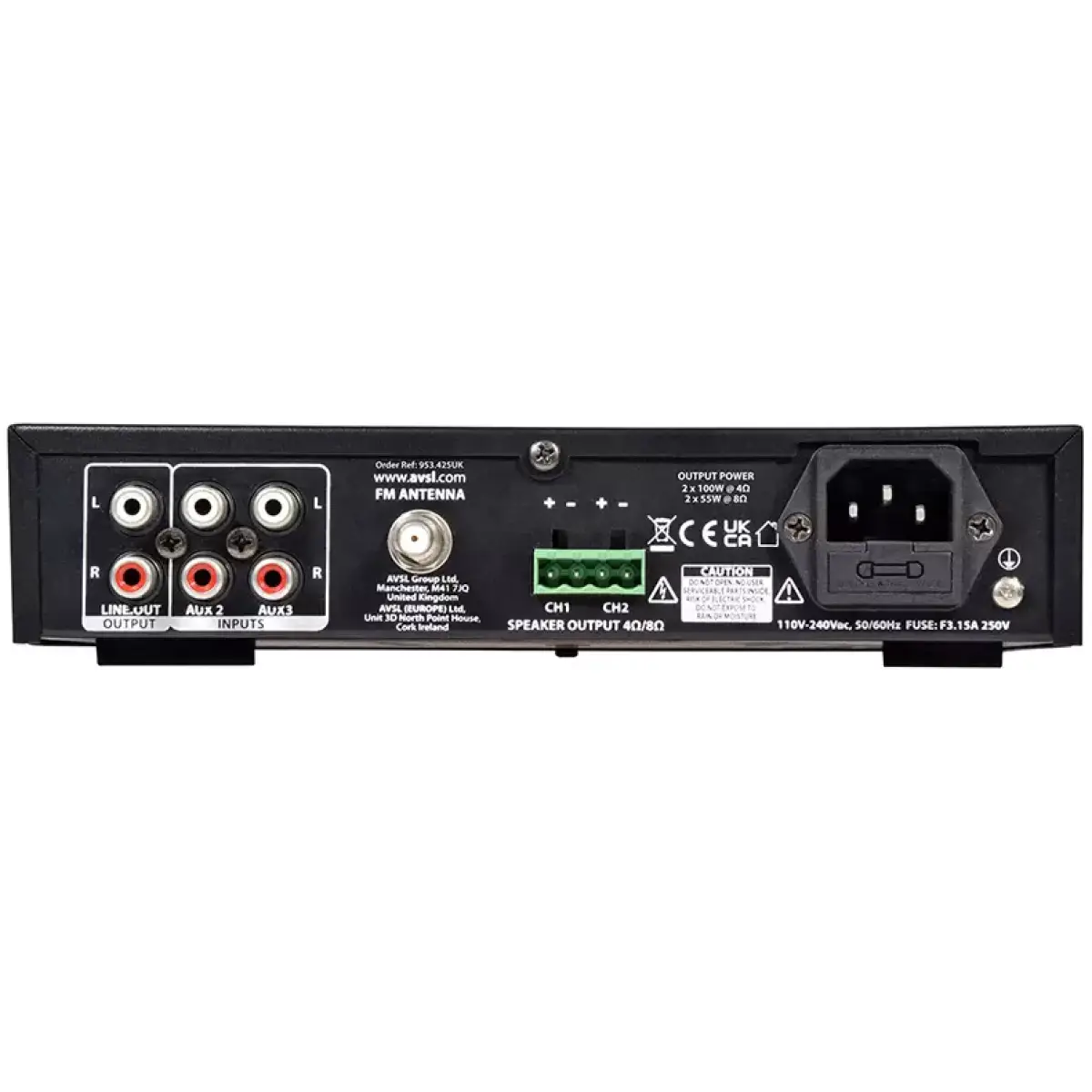 Adastra - A200 Compact Stereo Pa Mixer - Amplifier Usb/bt/fm 8Ω 2 X 100W - Image 3