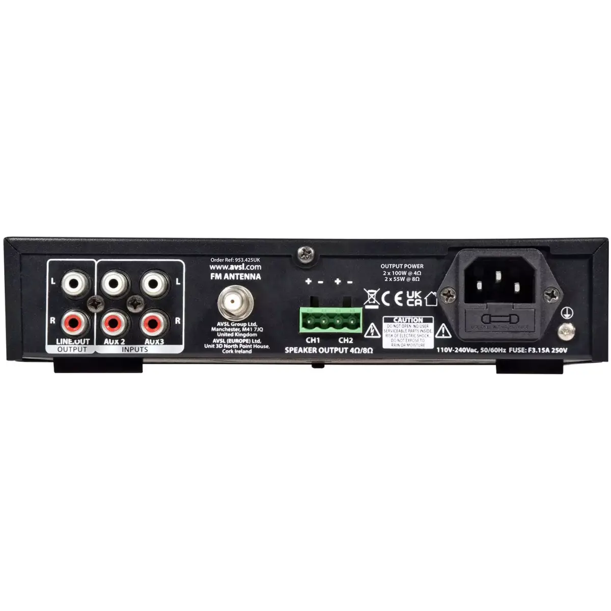 Adastra - A200 Compact Stereo Pa Mixer - Amplifier Usb/bt/fm 8Ω 2 X 100W - Image 7