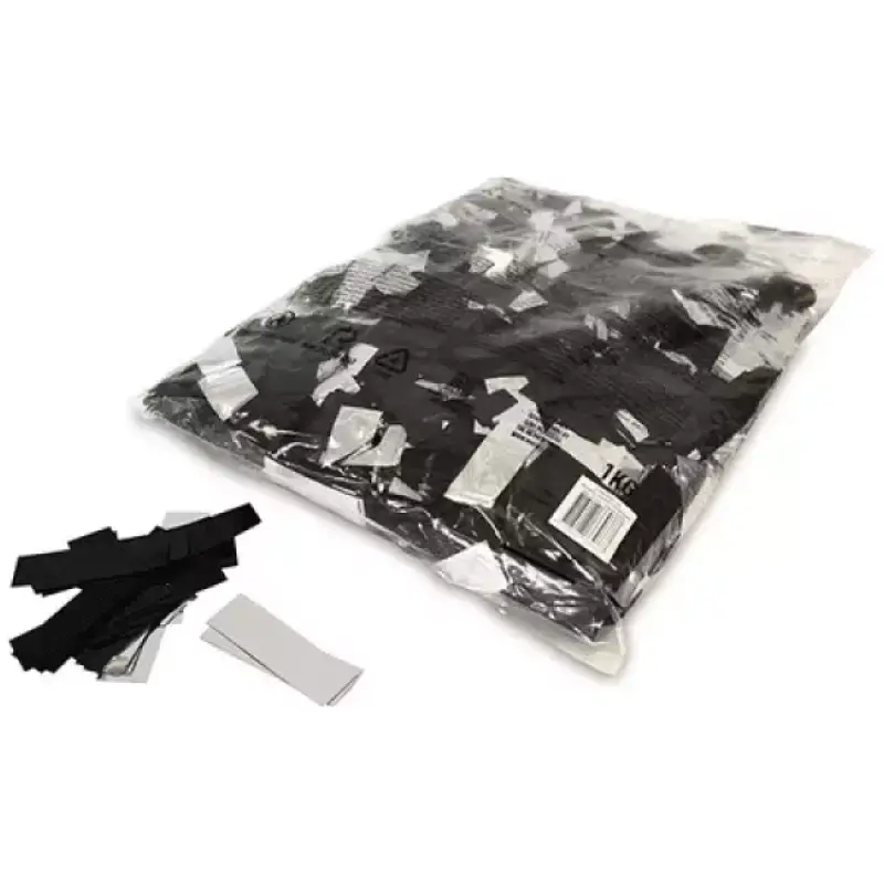 Magicfx Metallic Confetti Rectangles Silver And Black