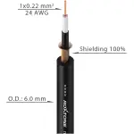 Roxtone - 100M Cable Single Core Instrument Screened Od Black - Image 2
