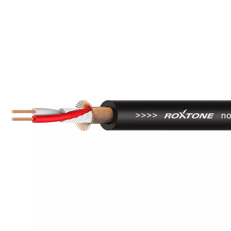 MC230-100M_1 Roxtone - Microphone Cable 2CORE + Screen Black 100M - Image 1