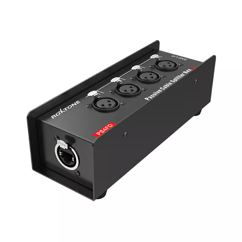 PS4FD_1 Roxtone - Cat Snake Splitter Box, 4 Channel Xlr Female To Ethercon Network Cable - Image 1