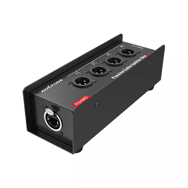 PS4MD_1 Roxtone - Cat Snake Splitter Box, 4 Channel Xlr Male To Ethercon Network Cable - Image 1