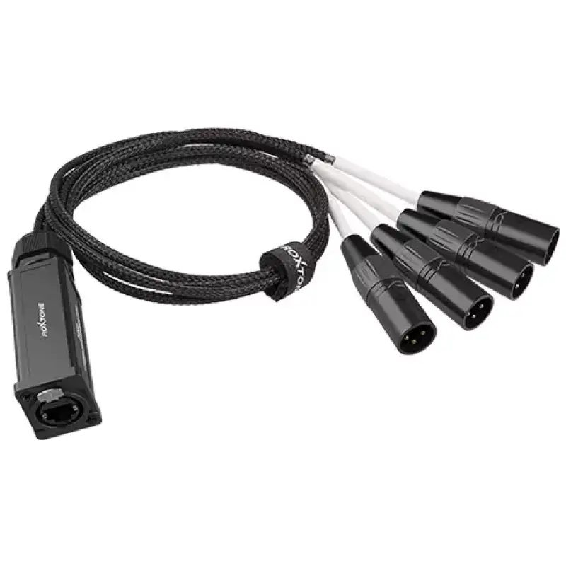 Roxtone - Cat Snake Splitter 4 Channel Xlr Male To Ethercon Network Cable