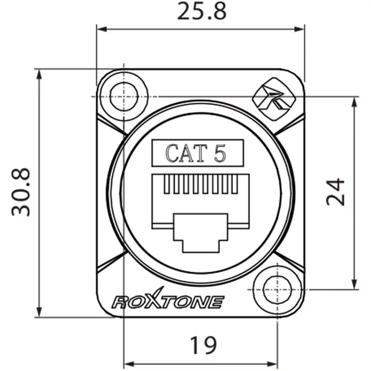Roxtone Connector RJ45 Chassis Mount CAT5 - Image 4