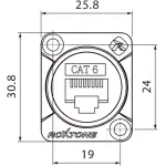 Roxtone Connector RJ45 Chassis Mount CAT6 Shielded - Image 3