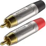 Roxtone Connector Pair Rca Inline Male Red & Black